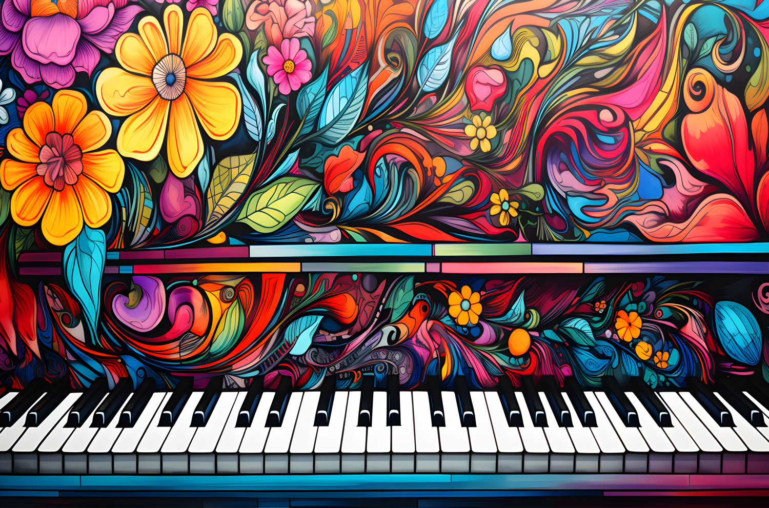 Puzzle Piano ColorFloral